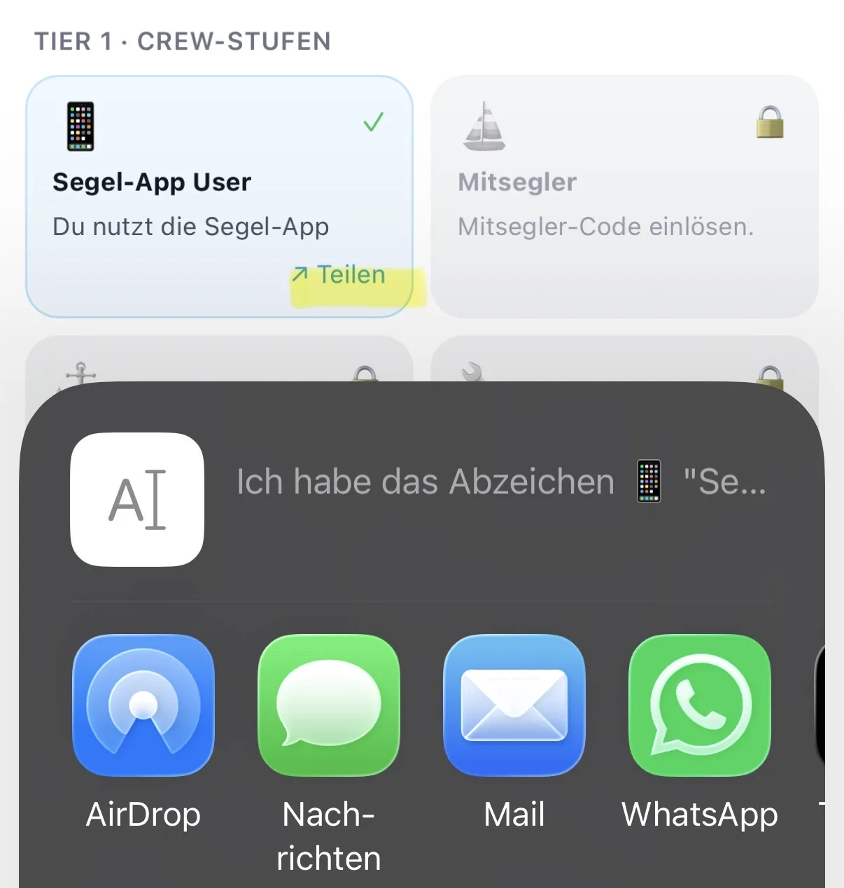 Badge teilen